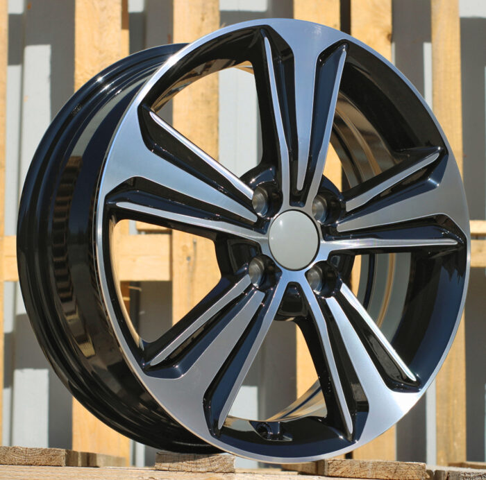 R16x6 4X100 ET 50 54.1 B1627 (IN5368) Black Polished (MB) For HYUND (Z5)