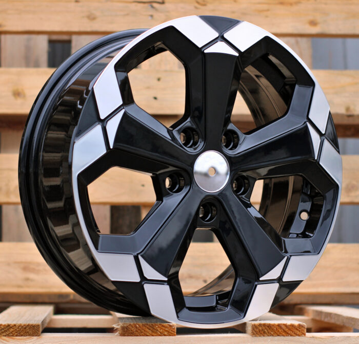 R16x6.5 5X114.3 ET 33 66.1 Y1274 Black Partial Polished (BP) For DACIA (L2+P+P2) (NEw Model)