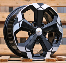 R16x6.5 5X114.3 ET 45 66.1 Y1274 Black Partial Polished (BP) For DACIA (K4+D5) (NEW Model)