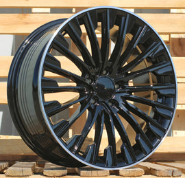 R19x8.5 5X112 ET 40 66.6 FBX132 Black+Polished Lip (BLPL) For MER (Z5+P2) (HYBRID FORGED Rear+Front)