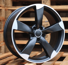 Indlæs billede til gallerivisning R18x8.5 5X112 ET 45 66.5 BK217 (BY939) Black Polished Half Matt (MBHM) For AUD (P+P1+K7)
