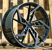 Indlæs billede til gallerivisning R18x8 5X112 ET 35 66.5 I5611 (H3207F) Black Polished (MB) For AUD (K7) (HYBRID FORGED)