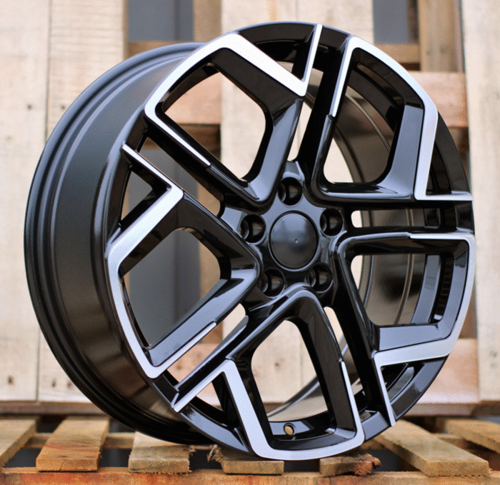 R19x8.5 5X112 ET 38 57.1 Y1243 (YF5667) Black Polished (MB) For VW (P1) (HYBRID FORGED)