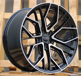 R20x9 5X120 ET 30 72.6 HX015F (3S5981) Black Polished (MB) For HAXER (K2) (HYBRID FORGED (Rear+Front)