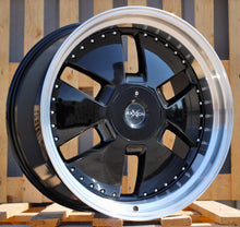 Indlæs billede til gallerivisning R21x11 5X112 ET 32 66.6 AT674 (LU1831) Black+Polished Lip (BLPL) For MER