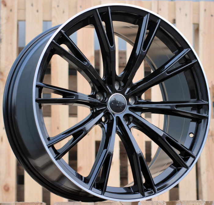 R19x8.5 5X112 ET 40 66.5 H5060 (INSA001) Black+Polished Lip (BLPL) For AUD (P1+Z5) (ABT Style)