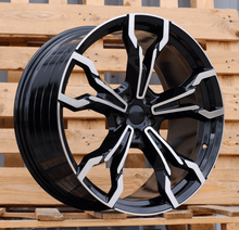 Indlæs billede til gallerivisning R20x8 5X112 ET 27 66.6 YF5596 Black Polished (MB) For BMW (Z6) (X3) HYBRID FORGED Rear+Front)