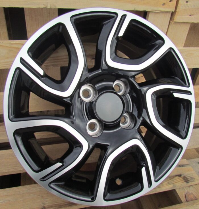 R14x6 4X100 ET 35 54.1 XE186 Black Polished (MB) For KIA (R)
