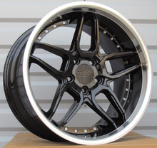 Indlæs billede til gallerivisning R18x8.5 5X120 ET 20 74.1 SSA01 (HX030) Black+Polished Lip (BLPL) For HAXER (Z2) (Rear+Front)