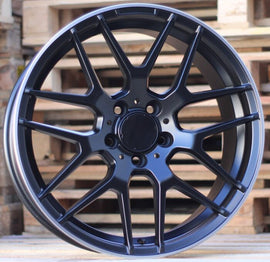 R18x8 5X112 ET 40 66.6 A1257 Black Half Matt+Polished Lip (BLHMPL) For MER (P)