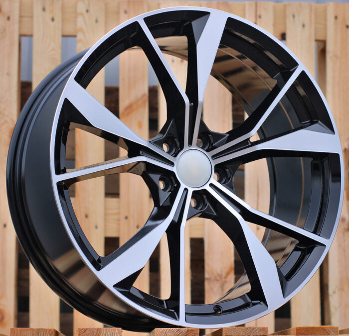 R20x8.5 5X112 ET 38 57.1 B5808 Black Polished (MB) For VW (K4+P)