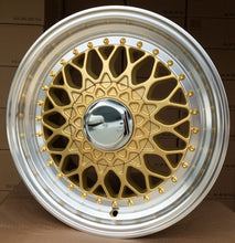 Indlæs billede til gallerivisning R17x7.5 8X100/108 ET 35 73.1 BY479 (XF135) Gold+Polished (YP) For RACIN (R) (BBS Style)