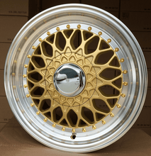 Indlæs billede til gallerivisning R15x7 4X100 ET 35 73.1 BY479 (BK5616) Gold+Polished (YP) For RACIN (L1) (BBS Style)