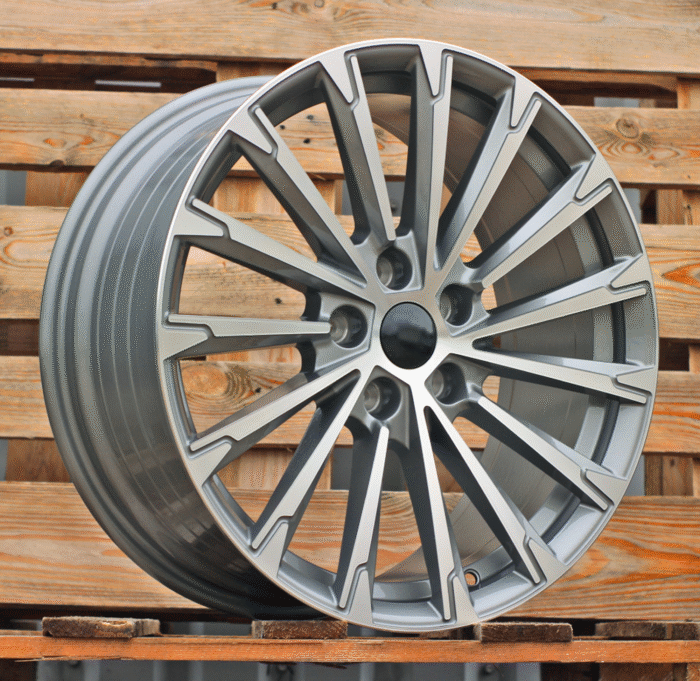 R18x8 5X112 ET 45 57.1 YF0446 Grey Polished (MG) For SKODA (P1) (HYBRID FORGED)