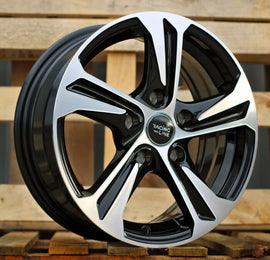 R16x6.5 5X112 ET 40 66.5 B1242 (BK1424) Black Polished (MB) For RACIN (K4)