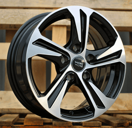 R16x6.5 4X108 ET 45 63.3 B1242 (BK1424) Black Polished (MB) For RACIN (P)