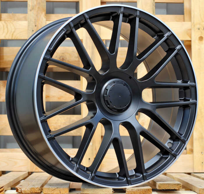 R19x7.5 5X112 ET 40 66.6 B1268 Black Half Matt+Polished Lip (BLHMPL) For MER (Z2) (Rear+Front)