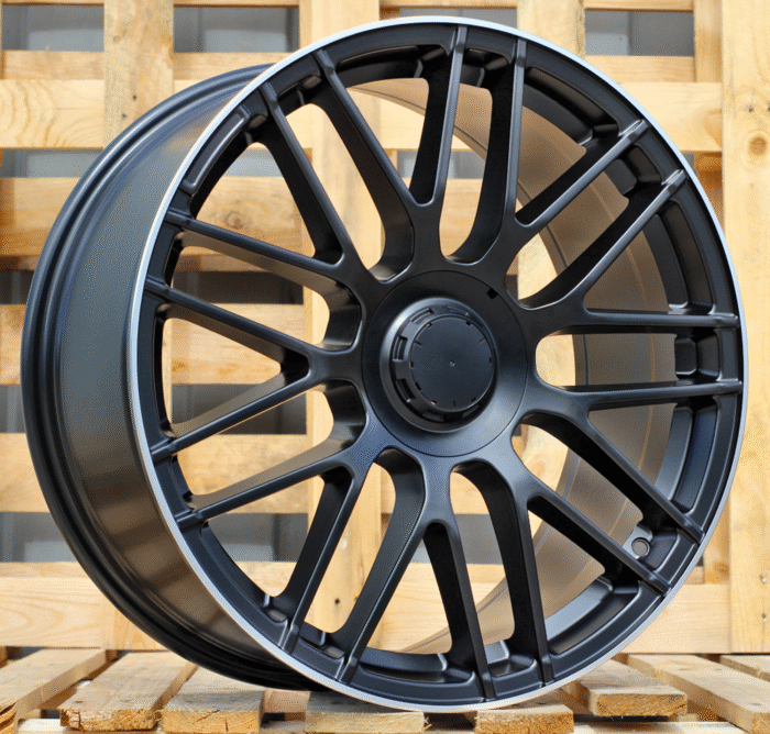 R20x8 5X112 ET 36 66.6 B1268 Black Half Matt+Polished Lip (BLHMPL) For MER