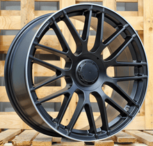 Indlæs billede til gallerivisning R20x8 5X112 ET 36 66.6 B1268 Black Half Matt+Polished Lip (BLHMPL) For MER