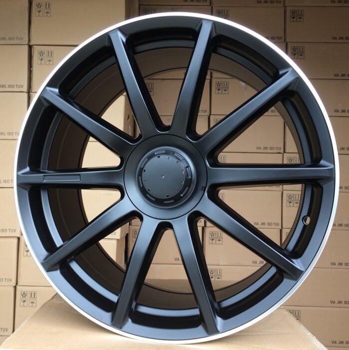 R20x9.5 5X112 ET 38 66.6 BK913 Black Half Matt+Polished Lip (BLHMPL) For MER (K4+K2) (Rear+Front)