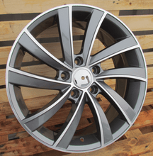 Indlæs billede til gallerivisning R18x7.5 5X112 ET 45 57.1 SK523 (FE025) Grey Polished+Powder Coating (MGPC) For SKODA (P1)