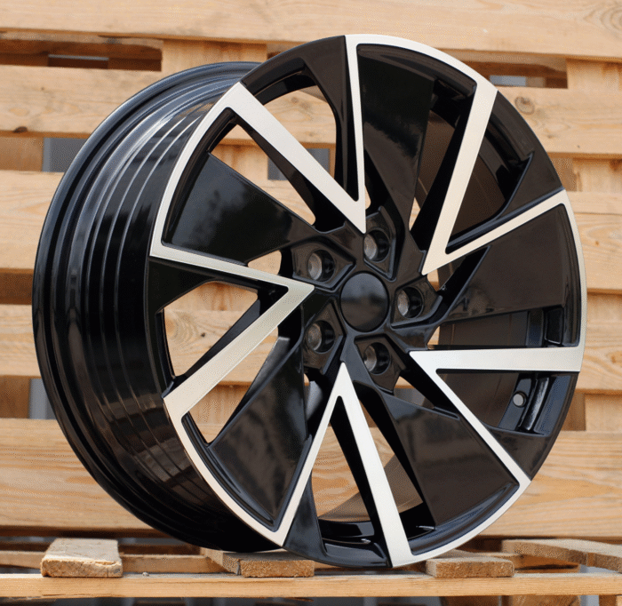 R18x8 5X112 ET 45 57.1 YF0445 Black Polished (MB) For SKODA (P2) (HYBRID FORGED)