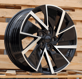 R19x8 5X112 ET 45 57.1 YF0445 Black Polished (MB) For SKODA (P2) (HYBRID FORGED)
