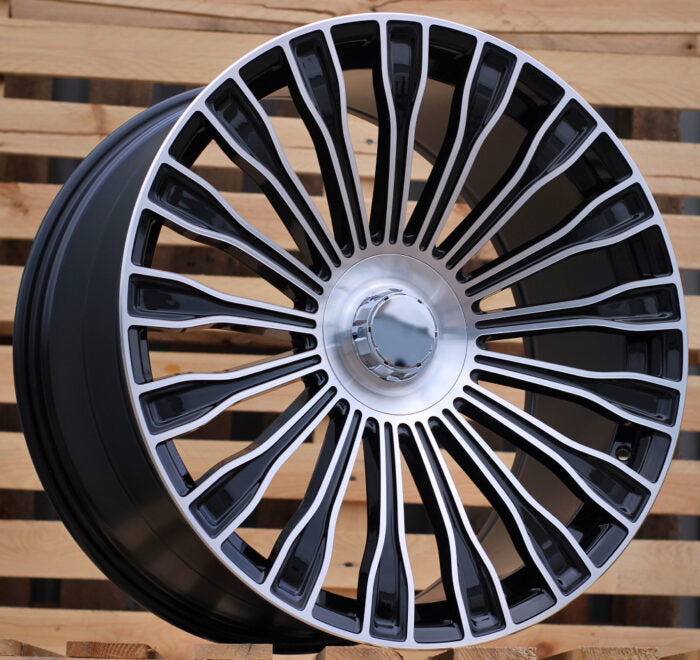 R22x10.5 5X112 ET 38 66.6 I0313 (22MB44BMF) Black Polished (MB) For MER (Z5) (Rear+Front)