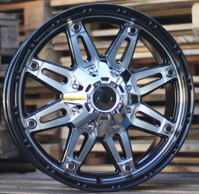 R17x8 12X135/139 ET 0 110.1 QC801 Black Polished (MB) For 4X4