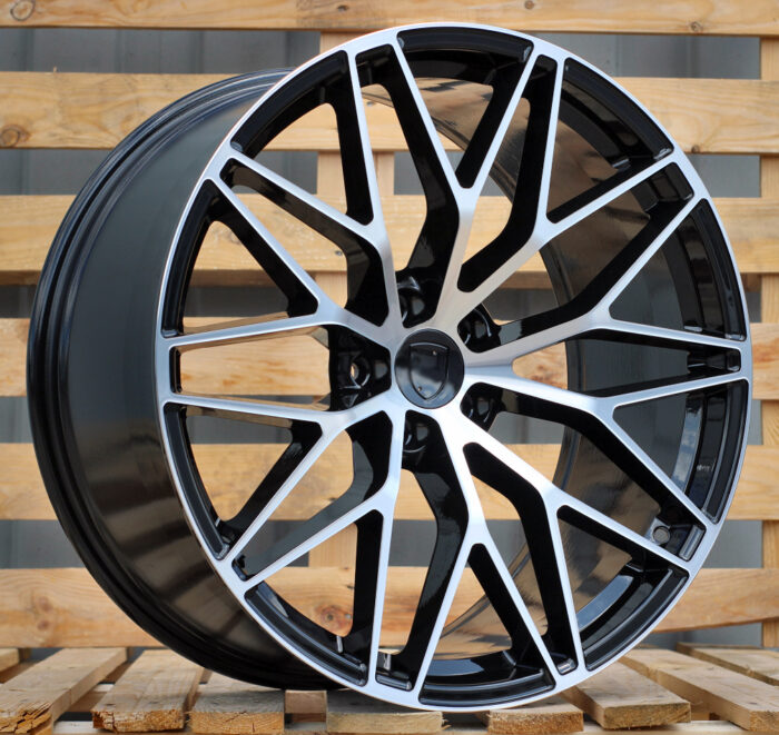 R21x9.5 5X130 ET 46 71.6 3S1067 (IN3082F) Black Polished (MB) For PORCH (Z5+Z6) (HYBRID FORGED Rear+Front)