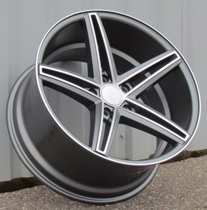 R19x9.5 5X120 ET 38 72.6 QC521 Grey Polished Half Matt (MGHM) For RACIN