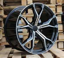 Indlæs billede til gallerivisning R21x9.5 5X112 ET 37 66.6 B5498 (BYD1538) Black Polished (MB) For BMW (Z1+Z6) (FRONT+REAR)