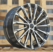 Indlæs billede til gallerivisning R18x8 5X112 ET 45 57.1 YF0446 Black Polished (MB) For SKODA (K7) (HYBRID FORGED)