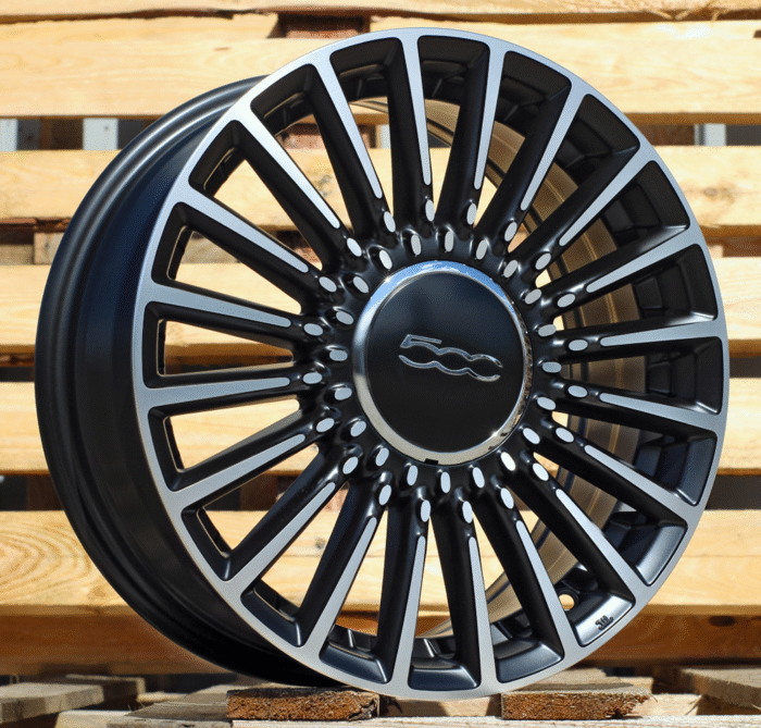 R16x6.5 4X98 ET 35 58.1 Y1210 Black Polished (MB) For FIAT (P2) (NEW Model 500)