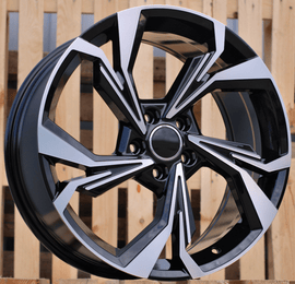 R18x8 5X112 ET 34 66.5 B5893 (IN5534) Black Polished (MB) For AUD (Z6)