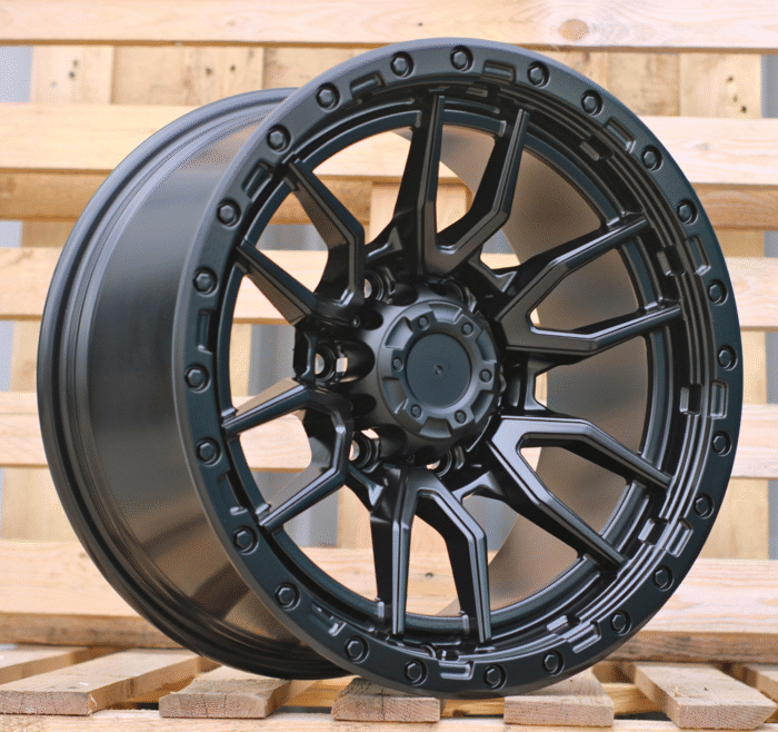 R17x9 6X139.7 ET 0 110.1 FBX109 Black Matt (BM) For 4X4 (K3) (HYBRID FORGED + Silver Rivets)