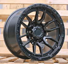 Indlæs billede til gallerivisning R17x9 6X139.7 ET 0 110.1 FBX109 Black Matt (BM) For 4X4 (K3) (HYBRID FORGED + Silver Rivets)