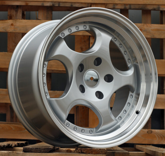 R17x8.5 5X120 ET 25 74.1 L2384 Silver+Polished Lip (SP) For BMW (P1) (REAR+FRONT)