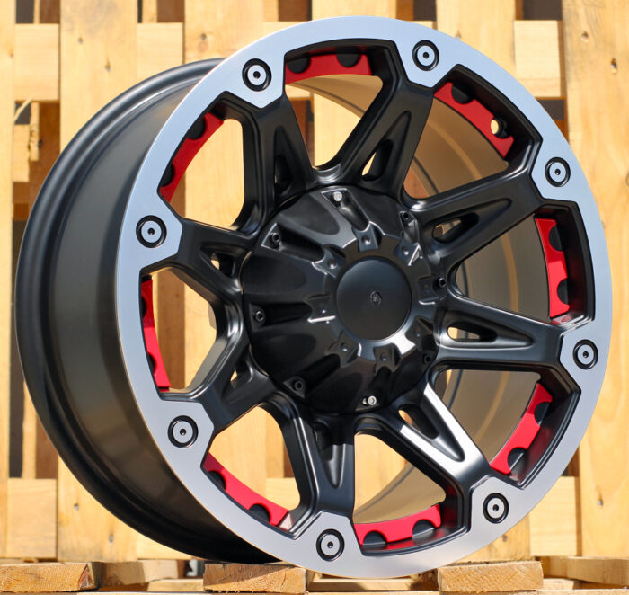 R16x8 6X139.7 ET M12 110.1 LU849 Black Matt+Polished Lip (BMPL) For 4X4 (P1)