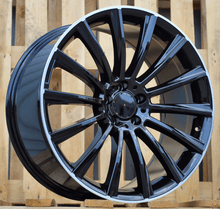 Indlæs billede til gallerivisning R17x7.5 5X112 ET 45 66.6 B1048 Black+Polished Lip (BLPL) For MER (Z2)