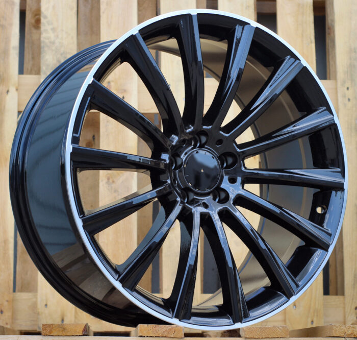 R21x10 5X112 ET 40 66.6 B1048 Black+Polished Lip (BLPL) For MER (K3)