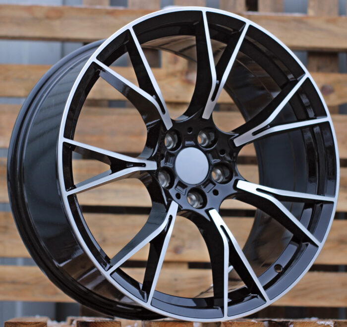 R18x8 5X120 ET 30 72.6 B1617 (IND7046) Black Polished (MB) For BMW (K7)