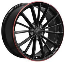 Indlæs billede til gallerivisning R17x7.5 5X112 ET 51 57.1 B5937 Black Half Matt+Red Lip (BLHMRL) For VW (R)