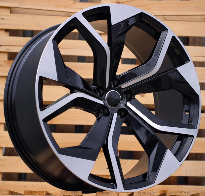 R20x9 5X112 ET 25 66.5 B1637 (H3059F) Black Polished (MB) For AUD (K8) (HYBRID FORGED)