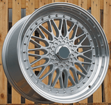 R17x8.5 10X112/120 ET 35 72.6 BY479 (XF135) Silver+Polished Lip (SP) For RACIN (R) (BBS Style Rear+Front)