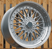 Indlæs billede til gallerivisning R15x7 4X100 ET 35 73.1 BY479 (BK5616) Silver+Polished Lip (SP) For RACIN (L6) (BBS Style)