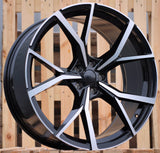 R19x8 5X112 ET 41 57.1 B5801 (FBX256) Black Polished (MB) For VW (K8+Z6) (HYBRID FORGED)