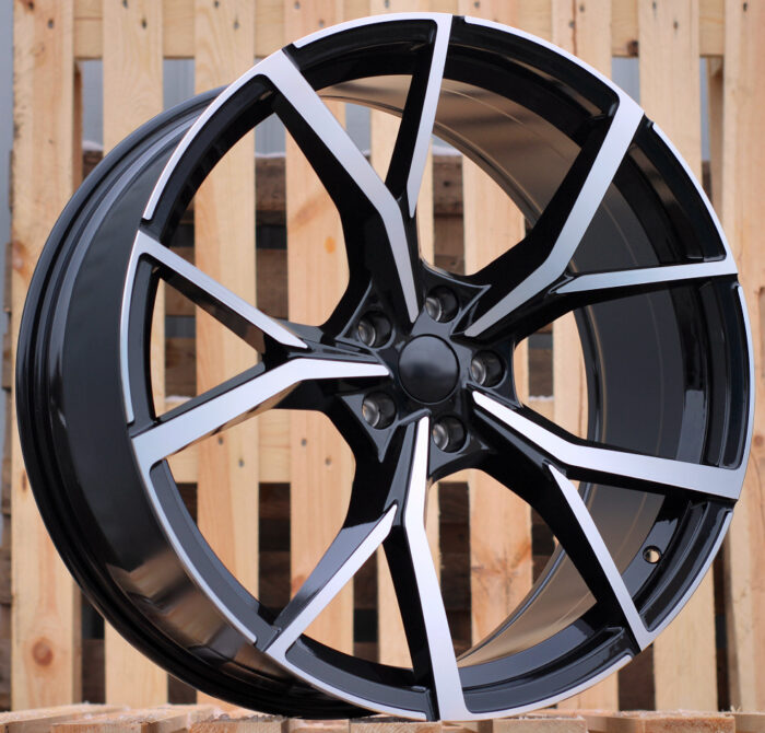 R17x7.5 5X112 ET 41 57.1 B5801 (IN5499) Black Polished (MB) For VW (K7)