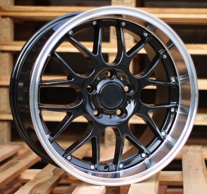 R18x8 5X120 ET 35 72.6 BY773 Black+Polished Lip (BLPL) For BMW (Z2+Z6) (REAR+FRONT)