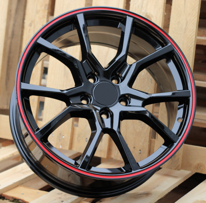 R18x8 5X114.3 ET 45 64.1 B1418 (BK5388) Black+Red Line (BR) For HOND (P)